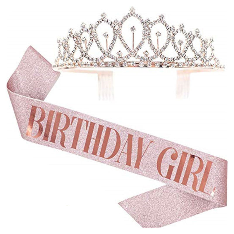 Elegant Crown and Sash Set - Perfect for Birthdays, Bachelorette Parties, and Special Celebrations - Stylish and Comfortable Design for the Bride-to-Be, Birthday Queen, or Pageant Winner