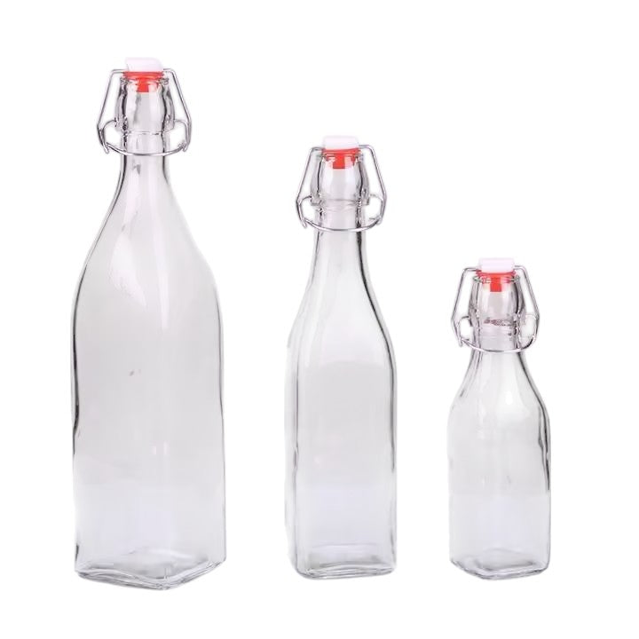 1000ml Clear Empty Drinking Enzyme Beverage Beer Juice Water Milk Glass Bottles with Swing Top