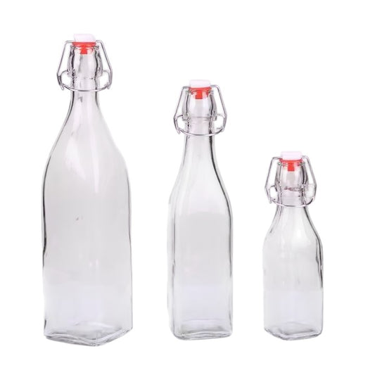 1000ml Clear Empty Drinking Enzyme Beverage Beer Juice Water Milk Glass Bottles with Swing Top