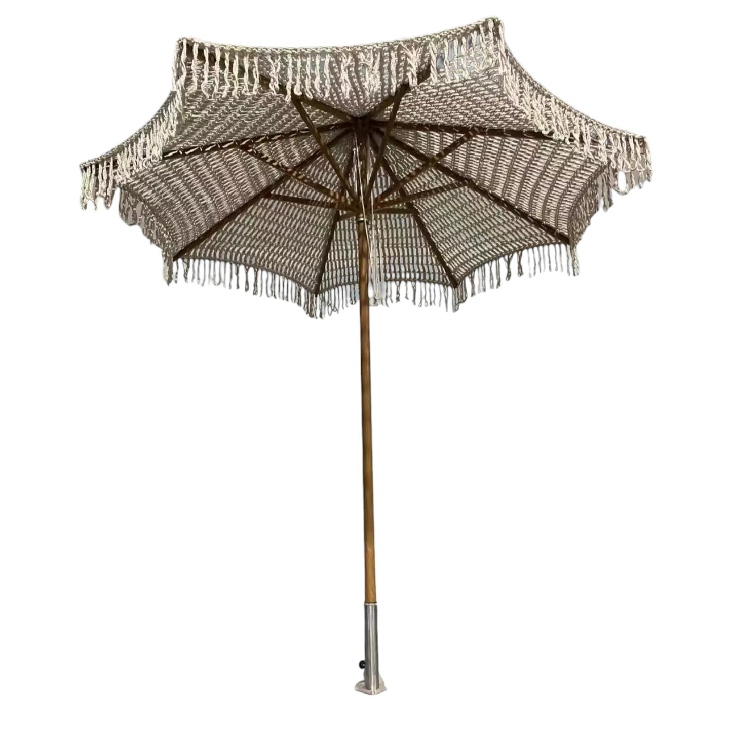 Macrame Umbrella Pull - Decorative Rope Parasol Holder for Easy Umbrella Operation - Stylish and Functional Design for Patio or Garden Shade Control