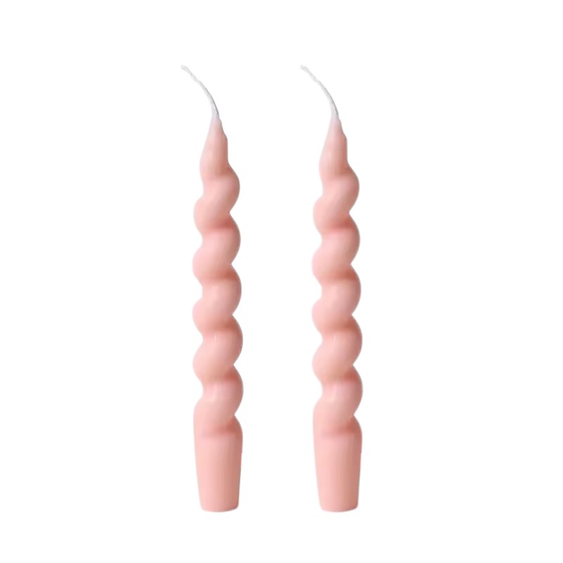 Elegant Decorative Twisted Taper Candles Set of 2 – 25 cm Tall – Unscented Paraffin Wax – Ideal for Home Décor, Weddings, and Celebrations