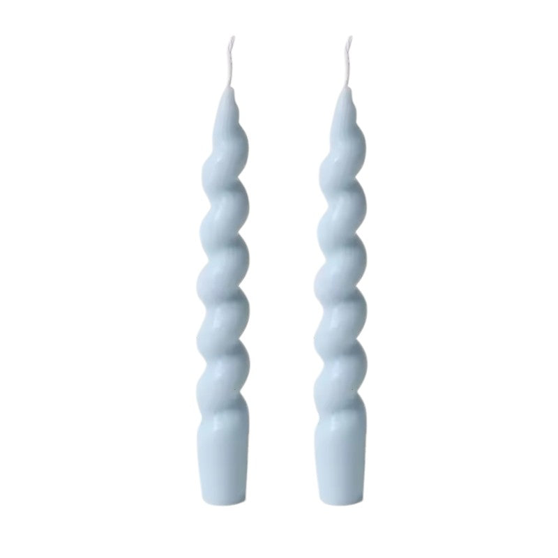 Elegant Decorative Twisted Taper Candles Set of 2 – 25 cm Tall – Unscented Paraffin Wax – Ideal for Home Décor, Weddings, and Celebrations