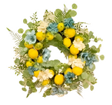 Lemon Blossom Wreath 65cm - Vibrant and Fresh Floral Wreath for Home Decor - Perfect for Spring, Summer, or Seasonal Decorations for Doors, Walls, or Mantels