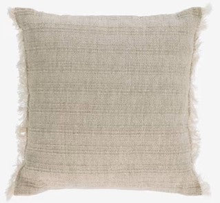Linen Cushion with Fringes 45.7x45.7cm - Elegant Decorative Pillow with Fringe Details - Soft and Durable Linen Material - Perfect for Sofas, Chairs, and Beds - Versatile Cushion for Any Room