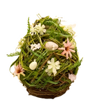 Easter Wisp Vine Floral Egg 27cm - Beautifully Decorated Easter Egg with Wisp Vine and Floral Accents - Perfect for Easter Displays, Centerpieces, or Springtime Home Decor