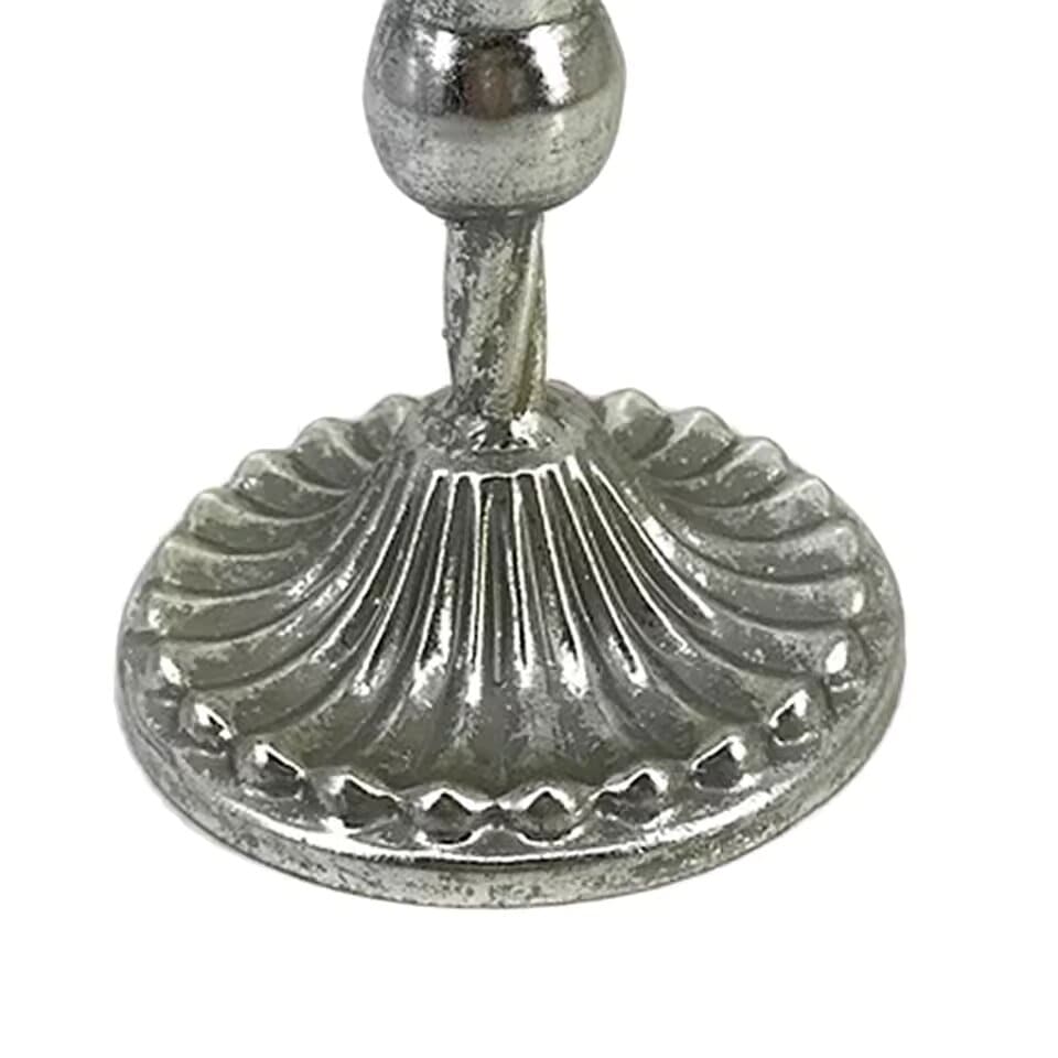 Metal candle holder vintage silver – elegant and antique-inspired design, perfect for home décor, weddings, and special occasions, durable and sturdy construction, adds a classic touch to any space, ideal for taper or pillar candles.