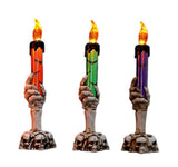 Vintage Halloween Hand Lamp Candlestick – Spooky Resin Lantern Holder – Retro Horror-Themed Candle Stand – Haunted House & Gothic Decor – Unique Halloween Prop & Home Accent
