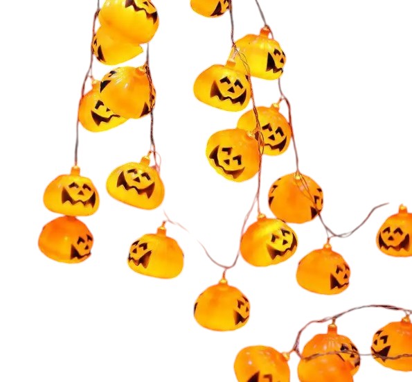 Halloween Pumpkin String Lights – Battery-Powered LED Decorative Lights – 3M Spooky Fairy Lights – Indoor & Outdoor Halloween Décor – Festive Pumpkin Lanterns for Party & Home