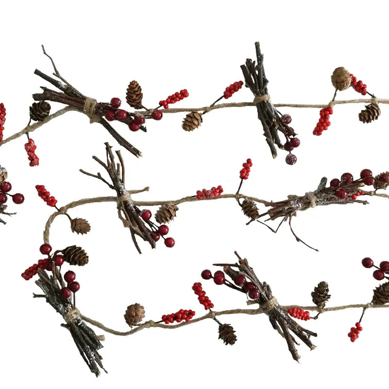 2M Natural Frost Pine Cone Garland – Rustic Christmas Tree Ornaments for Holiday Décor, Fireplace Mantels, Wreaths & Festive Arrangements