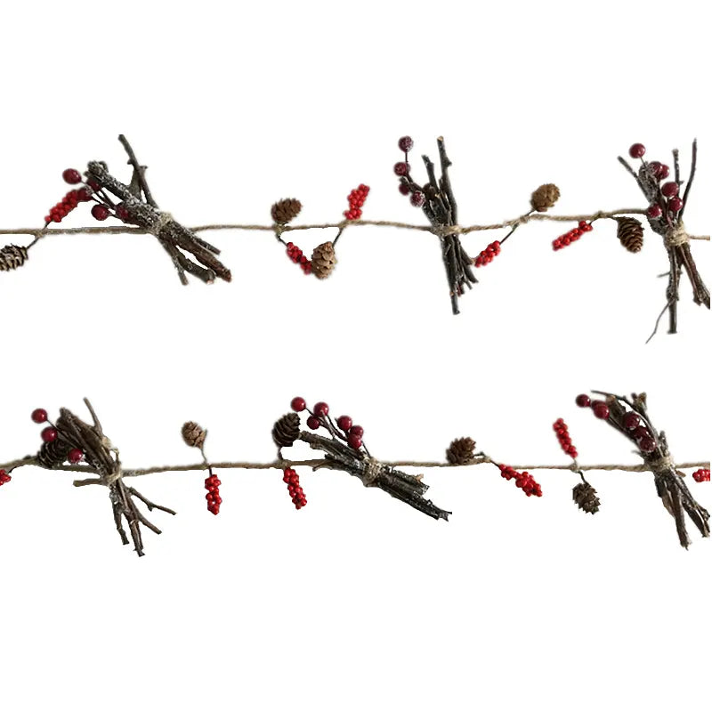 2M Natural Frost Pine Cone Garland – Rustic Christmas Tree Ornaments for Holiday Décor, Fireplace Mantels, Wreaths & Festive Arrangements
