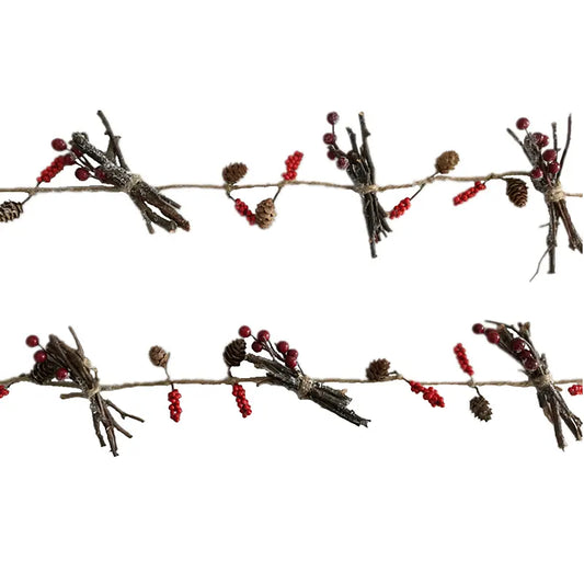 2M Natural Frost Pine Cone Garland – Rustic Christmas Tree Ornaments for Holiday Décor, Fireplace Mantels, Wreaths & Festive Arrangements