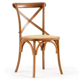 Rustic Vintage Bentwood Crossback Dining Chair - Wooden Stackable Design - L42xW54xH88 cm, 12 kg - Perfect for Home, Restaurant, Bistro, and Hotel Decor