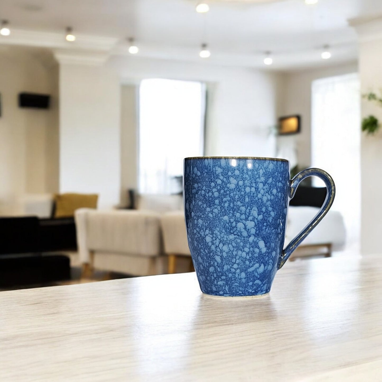 Waterdrop Single Mug 300ml - Elegant Blue Ceramic Mug with Waterdrop Design - Ideal for Coffee, Tea, or Hot Beverages