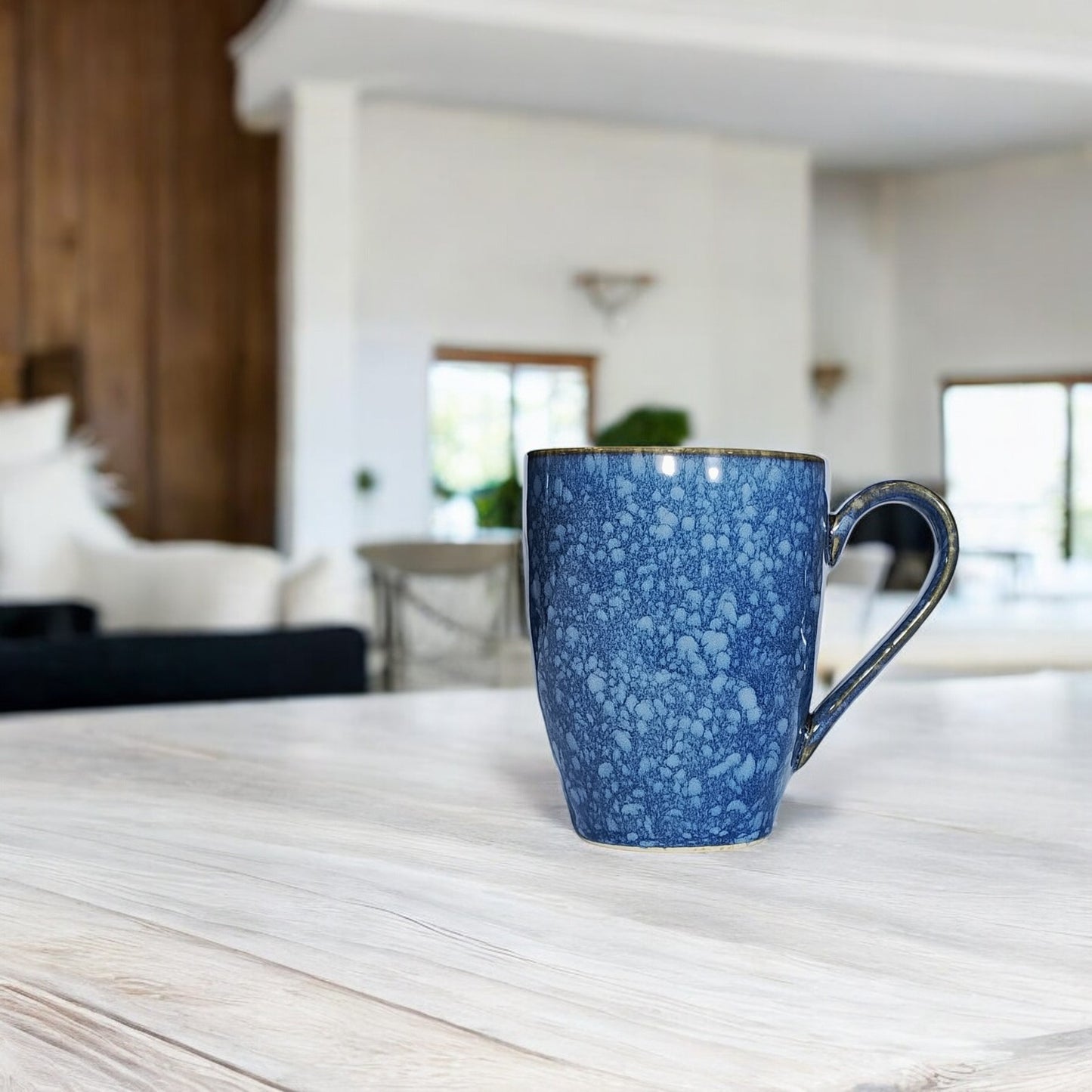 Waterdrop Single Mug 300ml - Elegant Blue Ceramic Mug with Waterdrop Design - Ideal for Coffee, Tea, or Hot Beverages