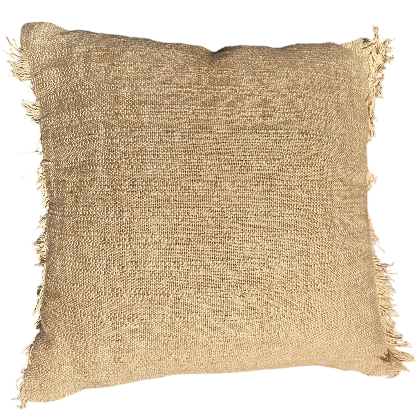 Linen Cushion with Fringes 45.7x45.7cm - Elegant Decorative Pillow with Fringe Details - Soft and Durable Linen Material - Perfect for Sofas, Chairs, and Beds - Versatile Cushion for Any Room