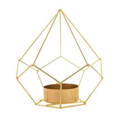 Golden Glow Metal Tealight Holder - Elegant Centerpiece for Ambiance and Decor
