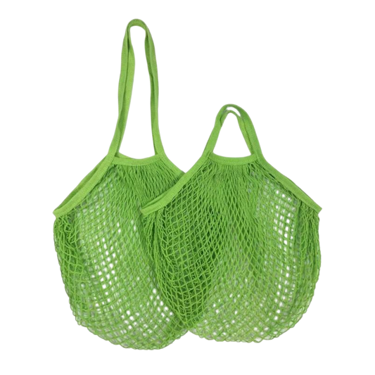 35X36CM Long Handle Colorful Mesh Fashion Shopping Bag Avocado Green