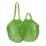 35X36CM Long Handle Colorful Mesh Fashion Shopping Bag Avocado Green