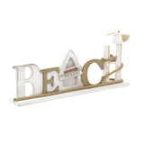Beach Standing Plaque, Coastal-Inspired Decorative Sign, Freestanding Wooden Plaque for Home, Office, and Beach House Decor, Nautical Theme Accent for Shelves, Desks, and Tabletops