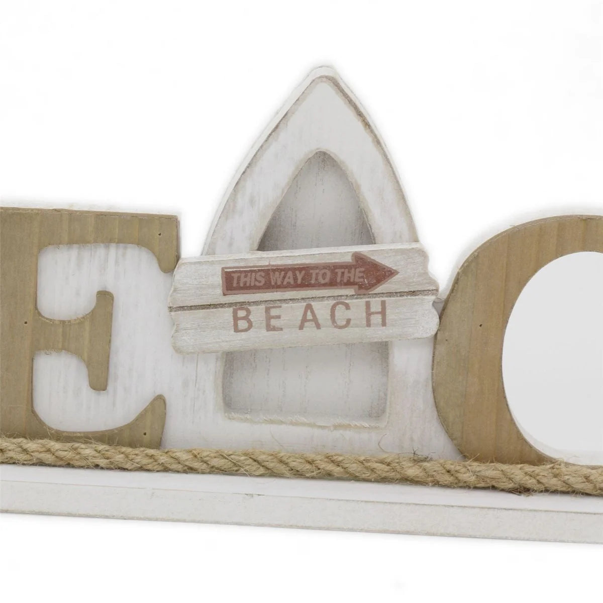 Beach Standing Plaque, Coastal-Inspired Decorative Sign, Freestanding Wooden Plaque for Home, Office, and Beach House Decor, Nautical Theme Accent for Shelves, Desks, and Tabletops
