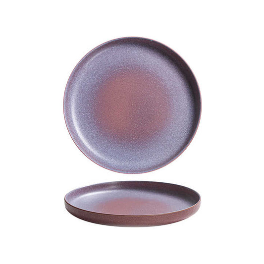 Elegant 24.2cm Divinity Purple Crackle Glaze Dinner Plates, Set of 4 - Luxury Ceramic, Sustainable, Perfect for Home, Hotel, Restaurant