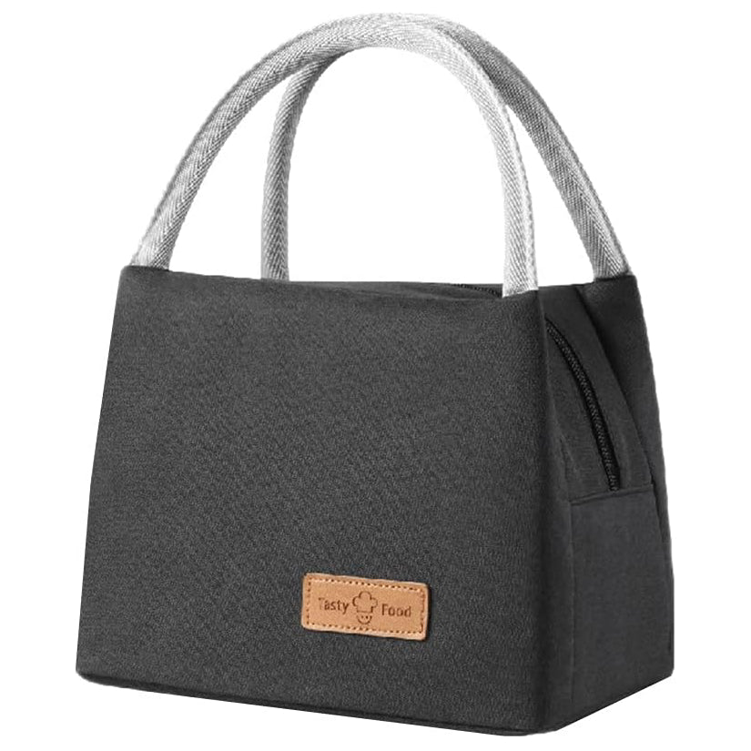Bento bag large thickened student lunch bag Oxford cloth one shoulder outdoor picnic thermal insulation bag Black