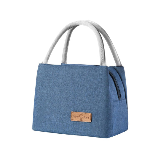 Bento bag large thickened student lunch bag Oxford cloth one shoulder outdoor picnic thermal insulation bag Blue