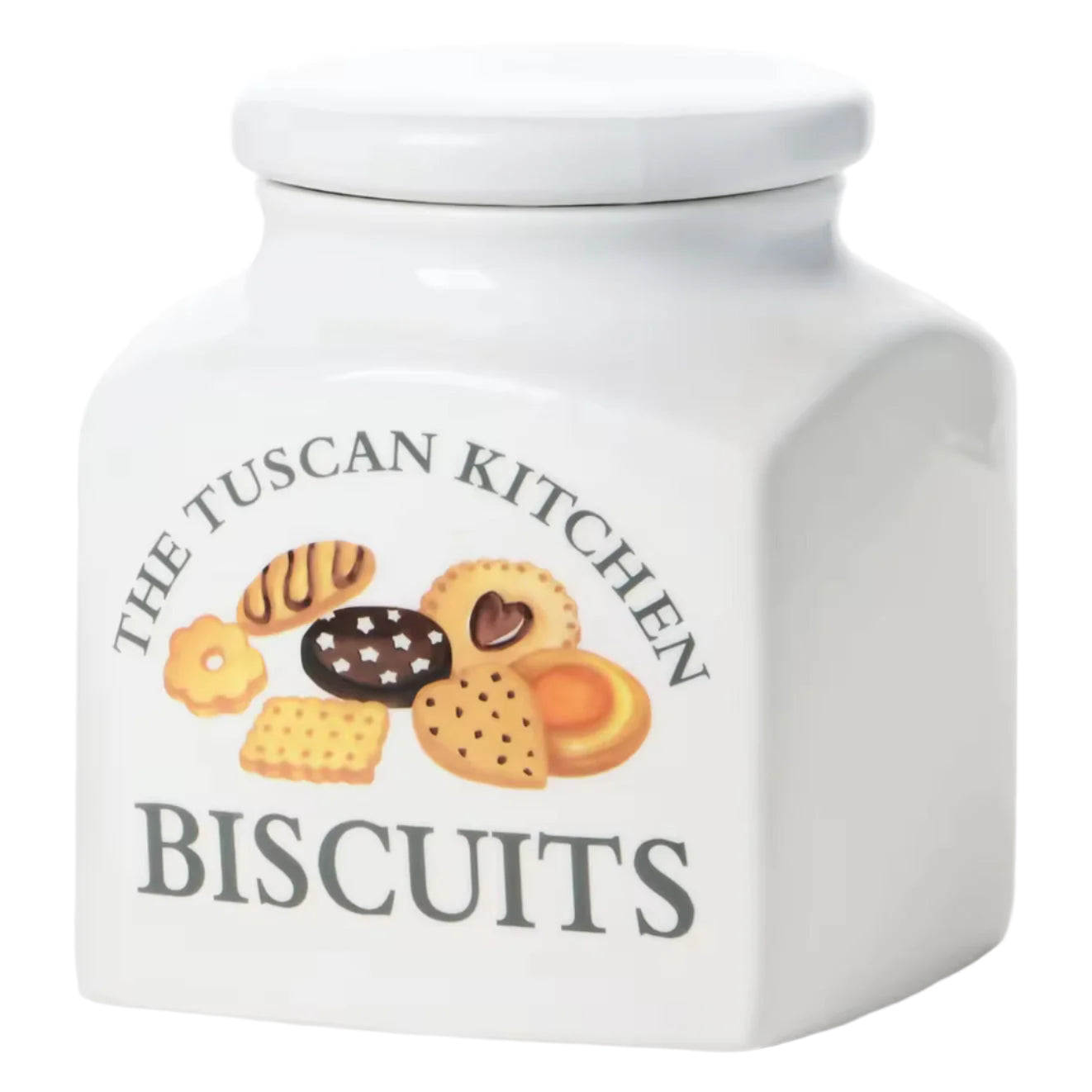 Tuscan Kitchen Porcelain Square 3.5L Cannister Biscuits
