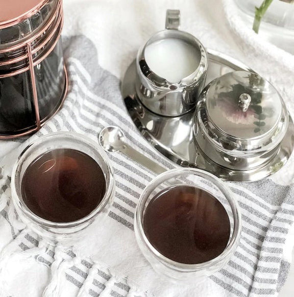 RITZ Cream/Sugar Bowl on Tray – Elegant Creamer and Sugar Bowl Set with Matching Tray – Perfect for Serving, Tea Parties, and Stylish Table Décor