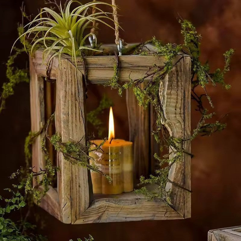 Candlestick with hanging design – paulownia wood quiet wind lamp, solid wood home stay decoration, indoor wind chime for soothing ambiance, elegant and natural touch for living room or bedroom décor.