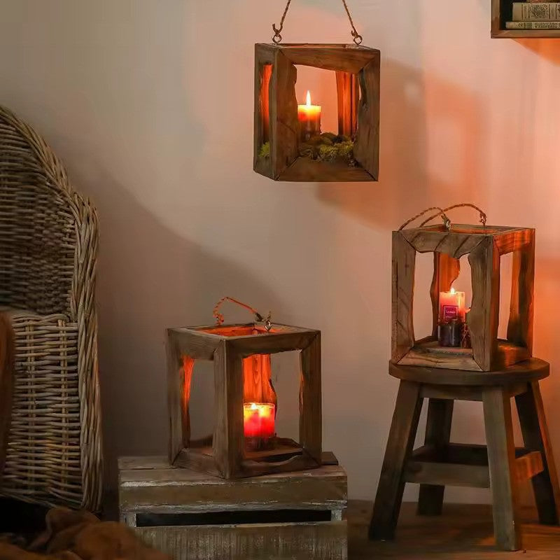 Candlestick with hanging design – paulownia wood quiet wind lamp, solid wood home stay decoration, indoor wind chime for soothing ambiance, elegant and natural touch for living room or bedroom décor.