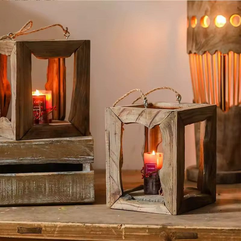 Candlestick with hanging design – paulownia wood quiet wind lamp, solid wood home stay decoration, indoor wind chime for soothing ambiance, elegant and natural touch for living room or bedroom décor.