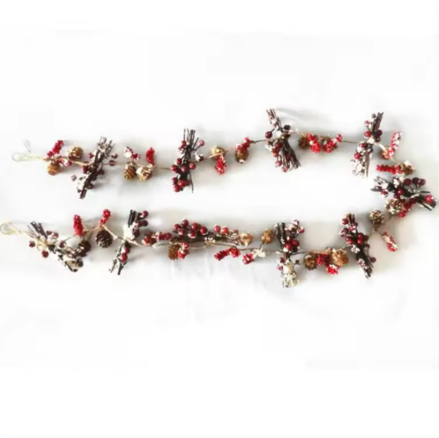 2M Natural Frost Pine Cone Garland – Rustic Christmas Tree Ornaments for Holiday Décor, Fireplace Mantels, Wreaths & Festive Arrangements