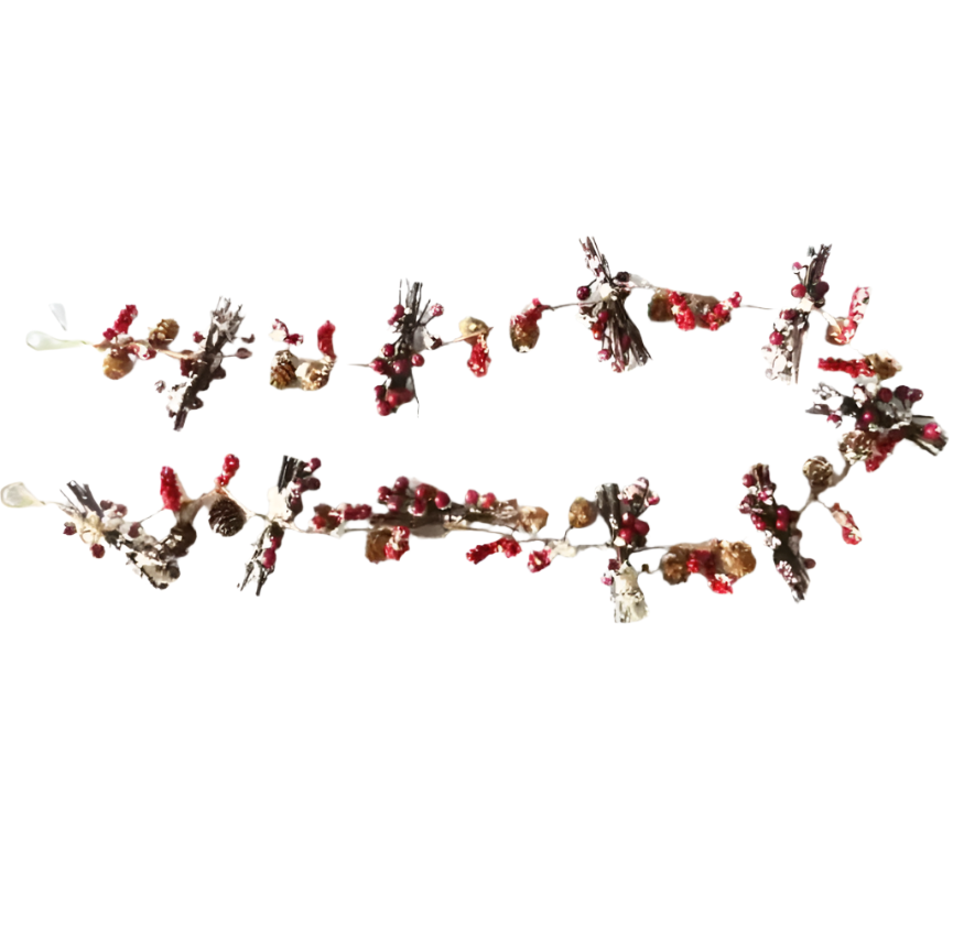 2M Natural Frost Pine Cone Garland – Rustic Christmas Tree Ornaments for Holiday Décor, Fireplace Mantels, Wreaths & Festive Arrangements