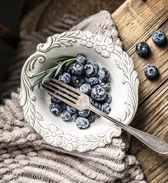 Floral Ceramic Bowl 4.5x16cm - Elegant Ceramic Bowl with Beautiful Floral Design - Ideal for Serving Soups, Salads, or Small Dishes - Perfect for Adding a Touch of Nature to Your Tableware Collection