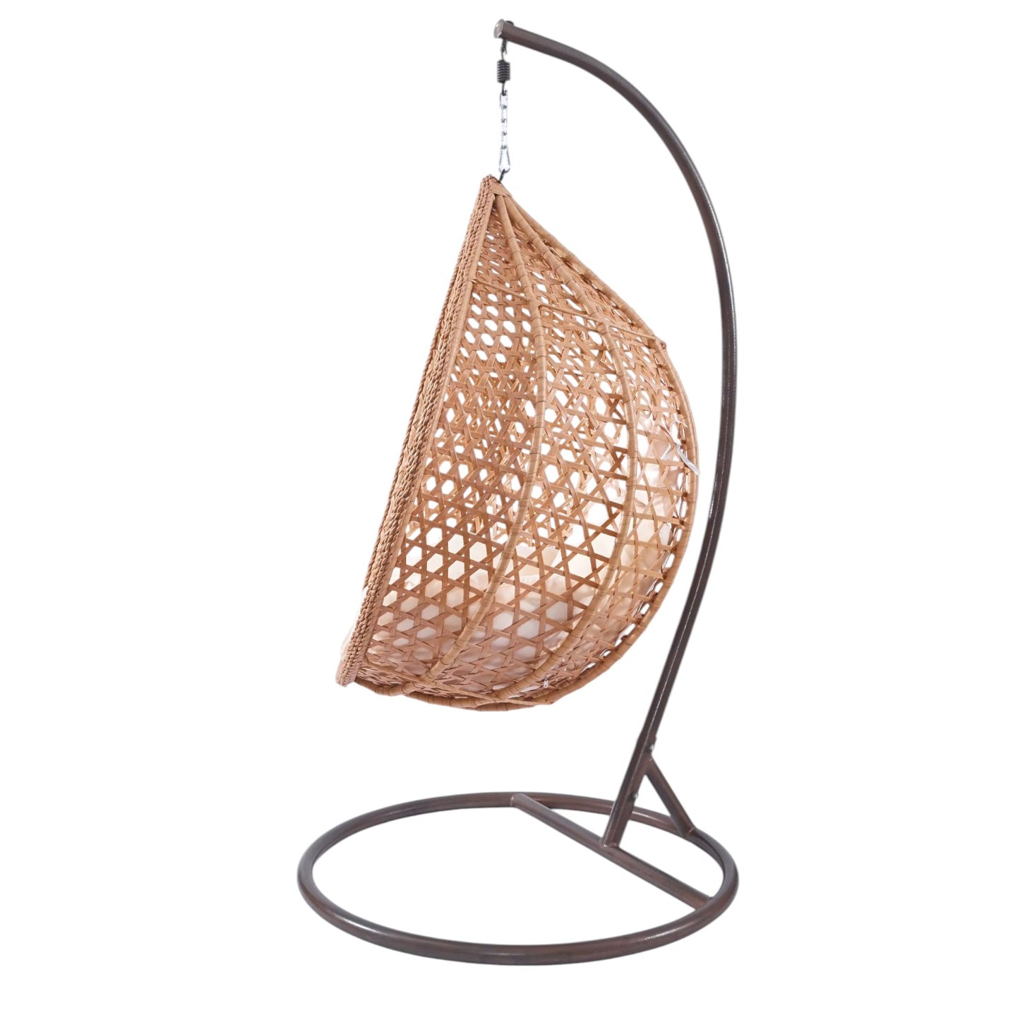 Folding Egg Chair - Rattan Wicker Garden Hammock - Patio Outdoor Swing with Metal Stand - Comfortable Hanging Lounge Chair for Relaxation and Outdoor Living