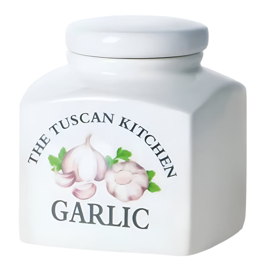 Tuscan Kitchen Porcelain Square 500ml Garlic Cannister