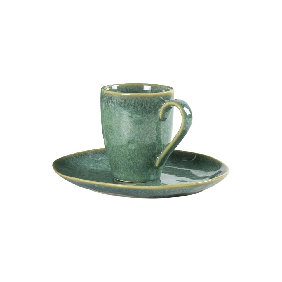 Waterdrop Crystal Green Stoneware Crockery Set - 16-Piece Dinnerware Set - Elegant and Durable for Dining, Serving, and Entertaining with a Refreshing, Modern Look