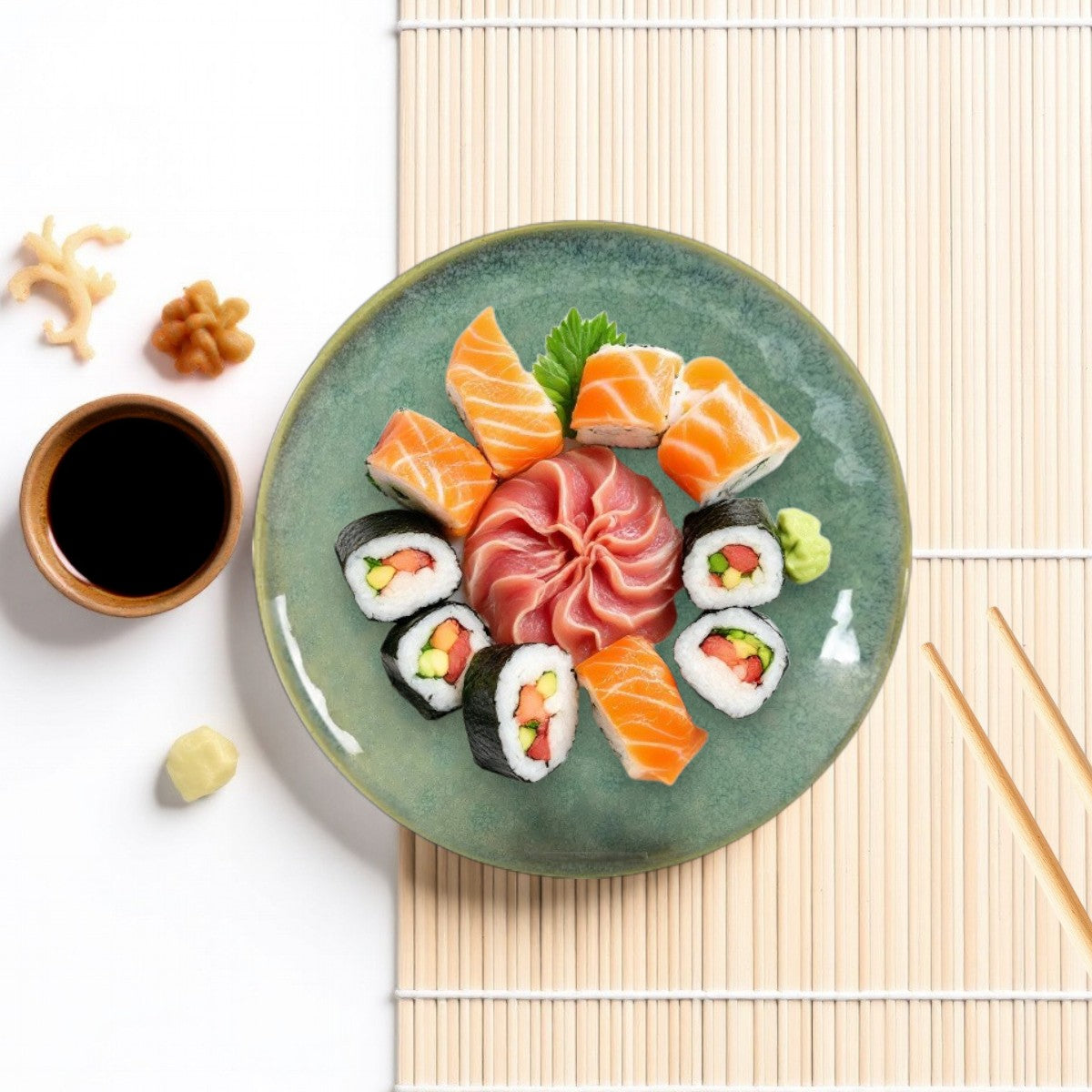Waterdrop Crystal Green Stoneware Crockery Set - 16-Piece Dinnerware Set - Elegant and Durable for Dining, Serving, and Entertaining with a Refreshing, Modern Look