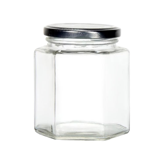 85ml Hexagonal Empty Clear Glass Canning Jar Storage Pickle Jam Jelly Container Honey Bottle