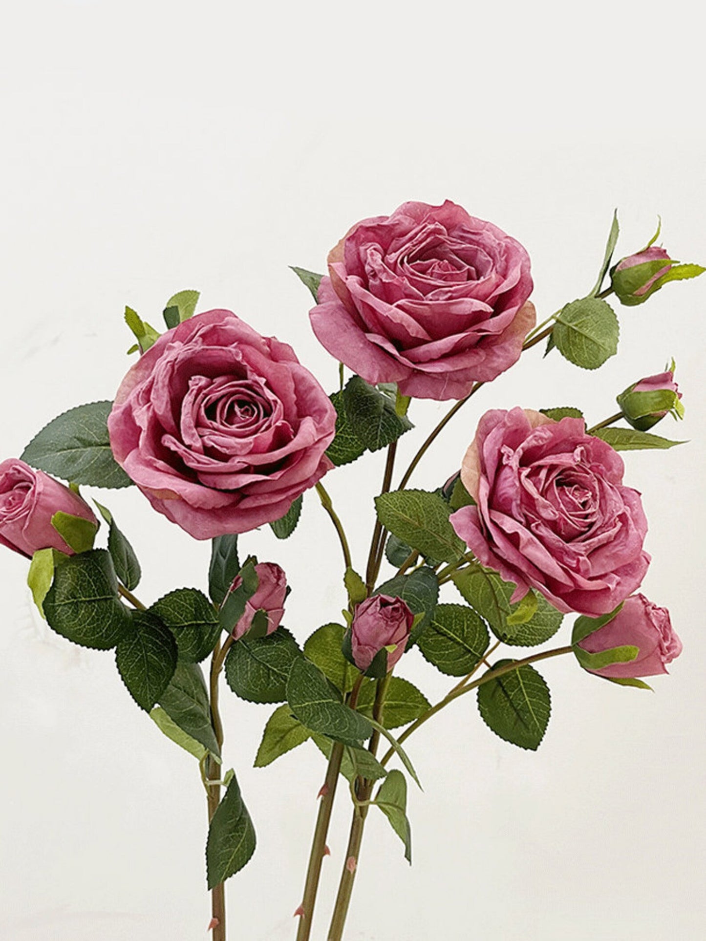Garden Rose Dusty Rose 50 cm - Realistic Artificial Rose Stem with Elegant Dusty Rose Blooms - Perfect for Floral Arrangements, Bouquets, Wreaths, and Home Décor - Long-Lasting and Low Maintenance