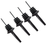 Premium Black Oil & Wine Pourer Set of 4 - Metal, Sustainable, Fits Most Bottles - Stainless, Rose Gold, Gold - With Metal Cap for Dust & Bug Protection