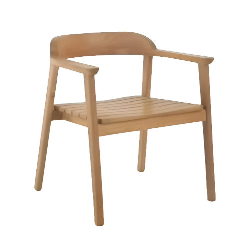 Outdoor Dining Arm Chair - High-Quality Teak Wood Garden Chair - Durable and Elegant Design by Fabelio for Stylish Patio and Garden Seating