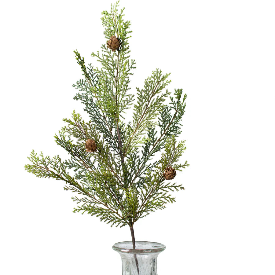 Fir Foliage Small Branch - Realistic Artificial Evergreen Stem for Holiday Décor, Wreaths, Garlands, and Floral Arrangements