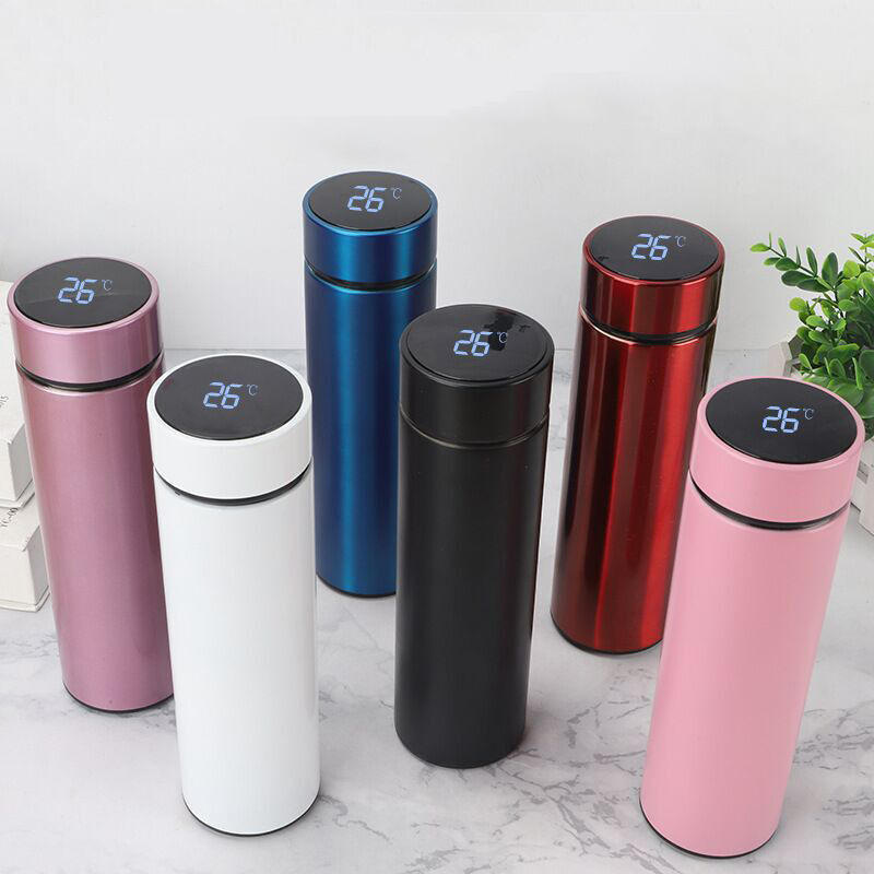 Glow Flow LED Display Water Bottle 500ml Black
