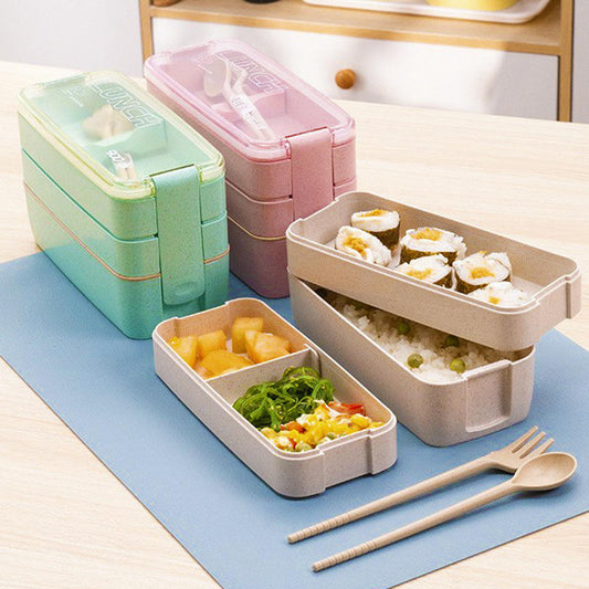 3 layers lunch box Pink