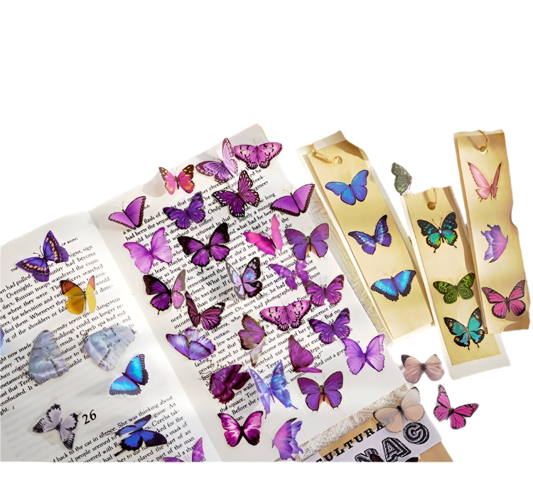 Cute Kawaii the world of butterflies Stickers pet journal decorative DIY stickers