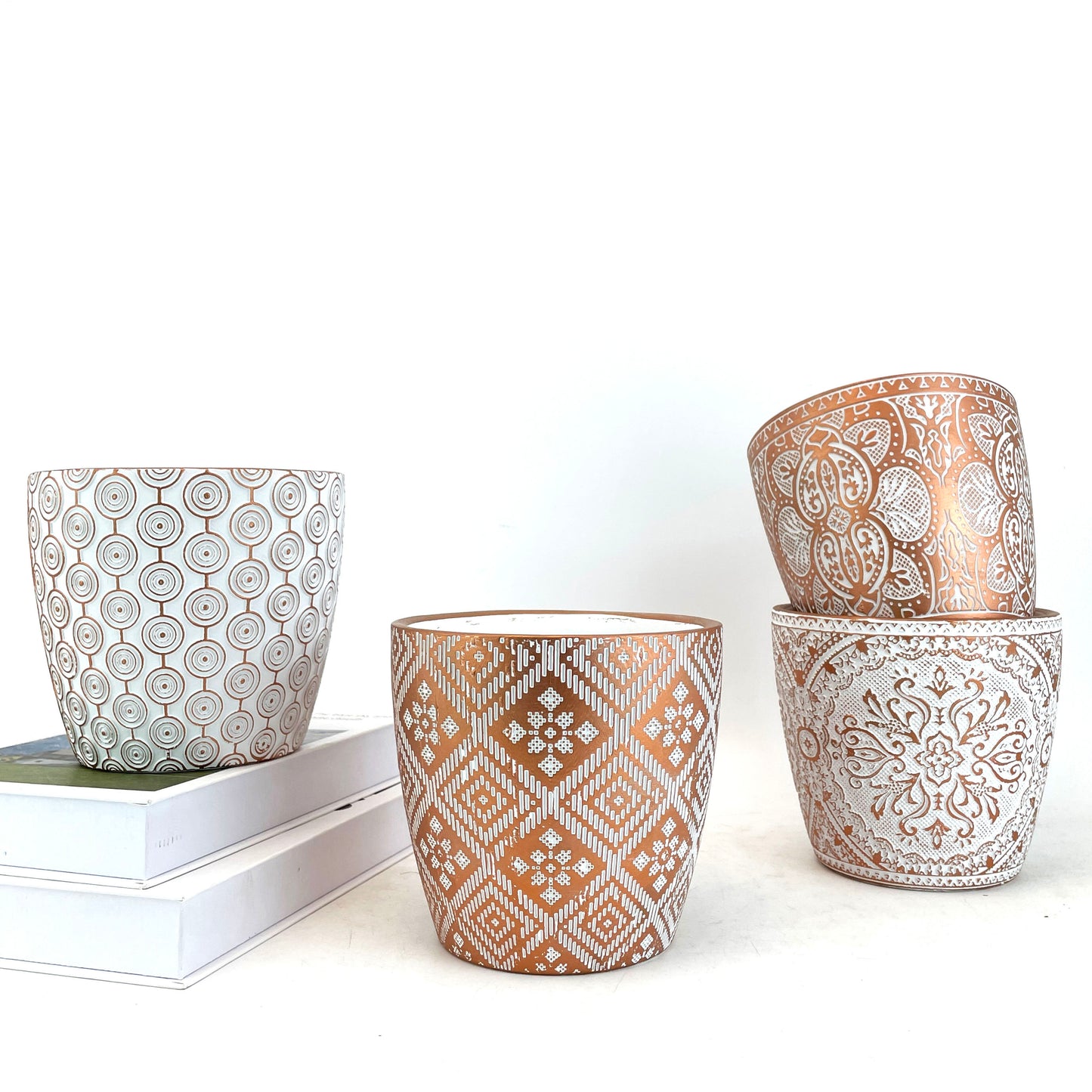 GOLD GEOMETRY CERAMIC FLOWERPOT