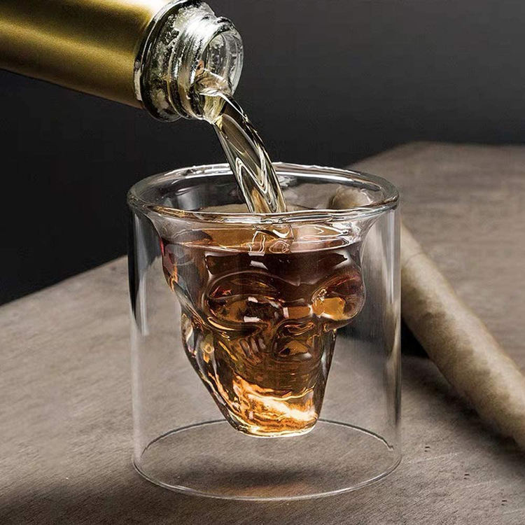 Halloween double walled skull shot glass 25ml