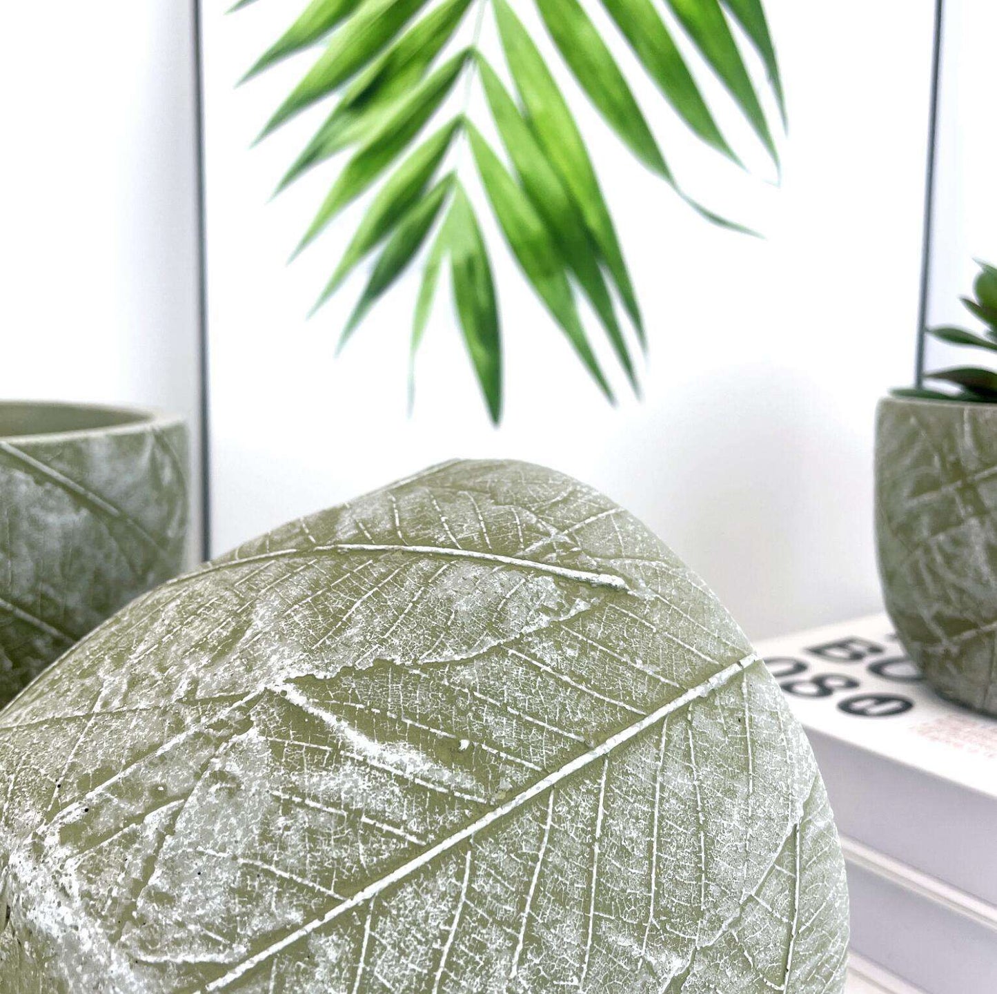 Large Cement Flowerpot - Nordic Design Style, Eco-Friendly, Round Shape, 17x17x14 CM